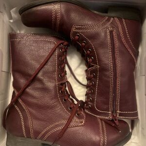 Steve Madden Burgundy Combat Boots
